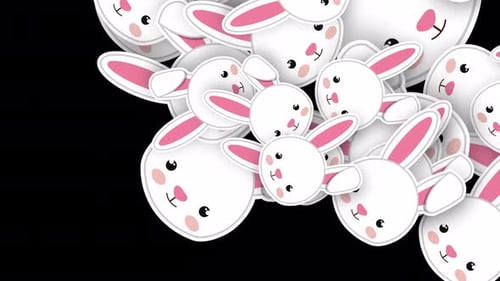 Cartoon rabbit transition 4K Alpha channel
