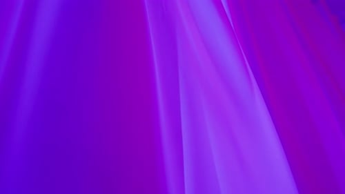 Transparent Silk Soft Fabrics Floating From an Open Window Colored in Blue Purple Neon Light Shadows
