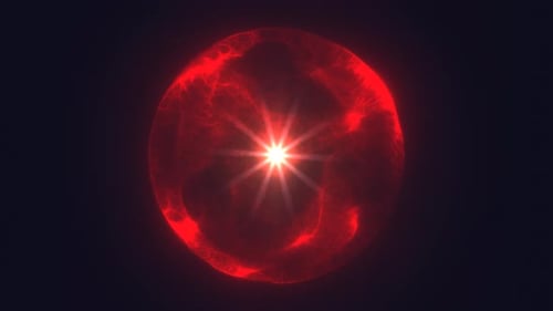 Pulsating Red Abstract Energy Sphere Animation