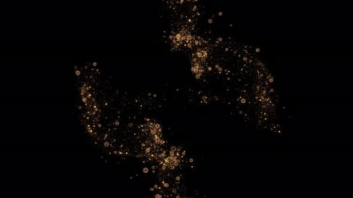 Abstract Christmas Gold Particles Dust Trail Background Fast Energy Flying Wave Line Flash Lights