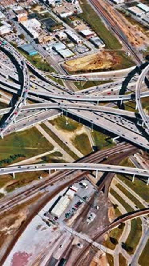 Aerial view of Dallas showing highways and urban connectivity