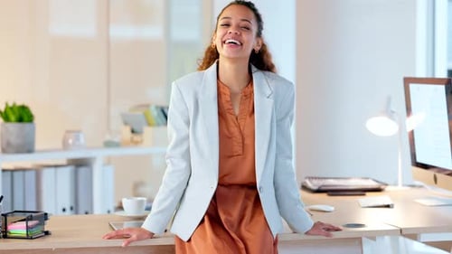 Portrait of a young business administrator smiling in a modern office