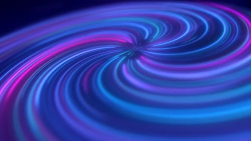 Abstract purple and blue multicolored glowing bright twisted swirling lines. Video 4k, motion design