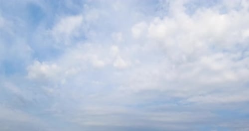 Blue Sky with White Clouds Moving Slowly