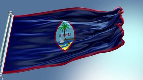 Realistic Waving Flag of Guam Animation