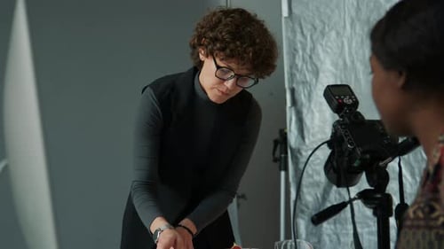 Food Stylist Arranging Plate for Photo Shoot