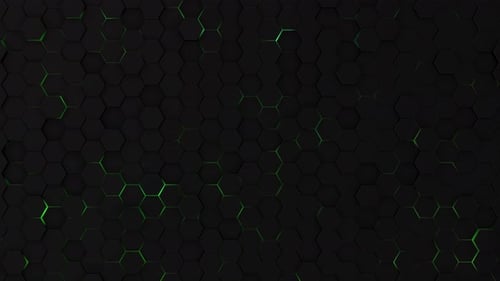 Motion Design of Geometric Hexagon Surface Loop Grid Pattern of Waving Hexagons Futuristic Geometric