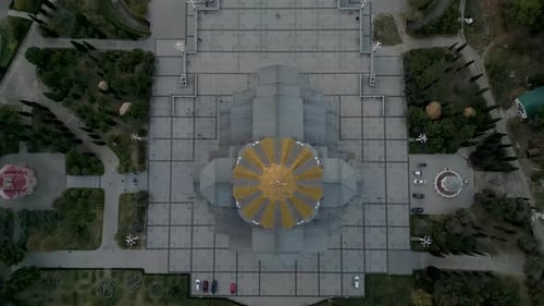 Top Down View of Sameba Cathedral Church In Tbilisi