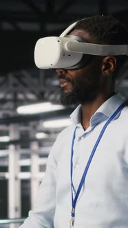 Vertical Video Data Center Admin Using VR Headset to Monitor Neural Network AI Systems
