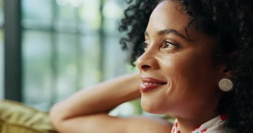 Woman Smiling near Window in Home