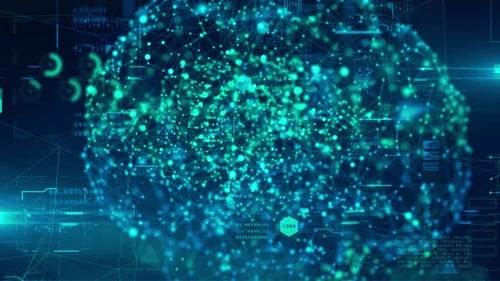 Digital Technology Brain Background Motion Graphic