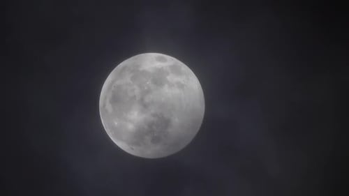Full Moon Glowing Brightly in Night Sky