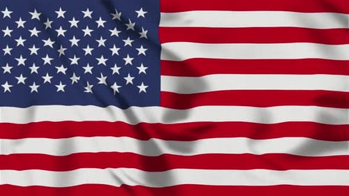 Realistic Waving American Flag Seamless Loop Animation