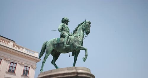 Archduke Albrecht statue outside the Albertina art museum in Vienna, Austria