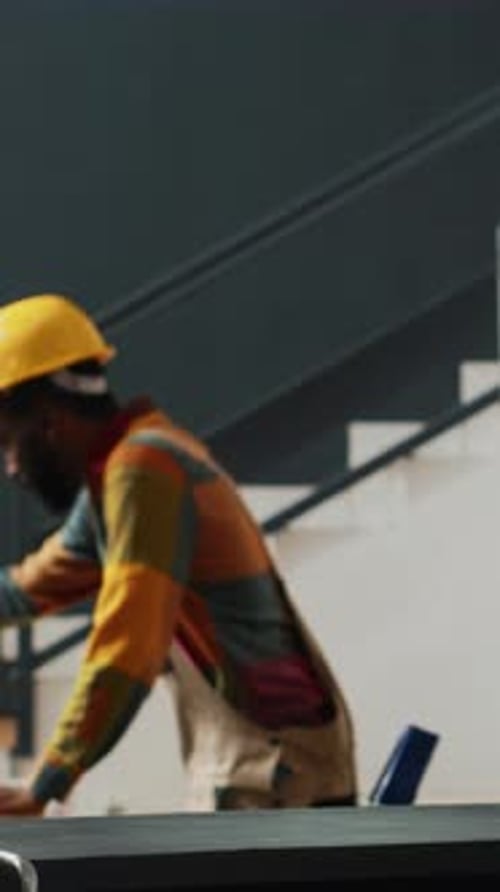 Vertical Video Retail Workers Checking Packages of Supplies in Depot