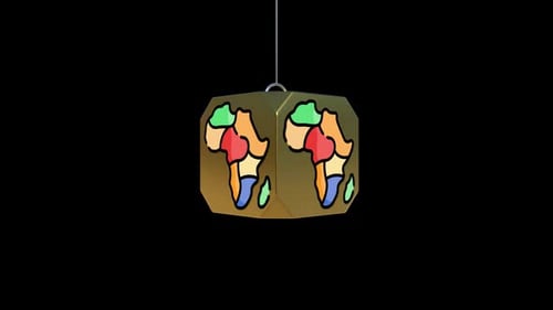 3D Golden Hexagon with Colorful Africa Map Reveal