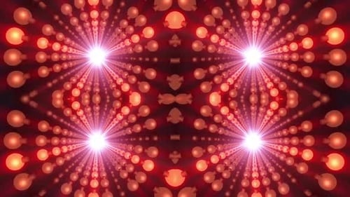 Dynamic orange spheres radiate powerful light in seamless motion