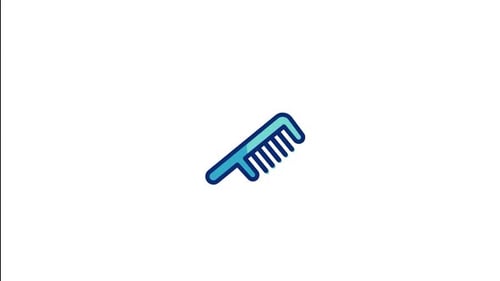 Animated Comb Icon For Hair Grooming Or Beauty Content