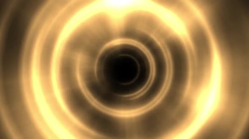 Seamless Golden Abstract Light Tunnel Loop Background