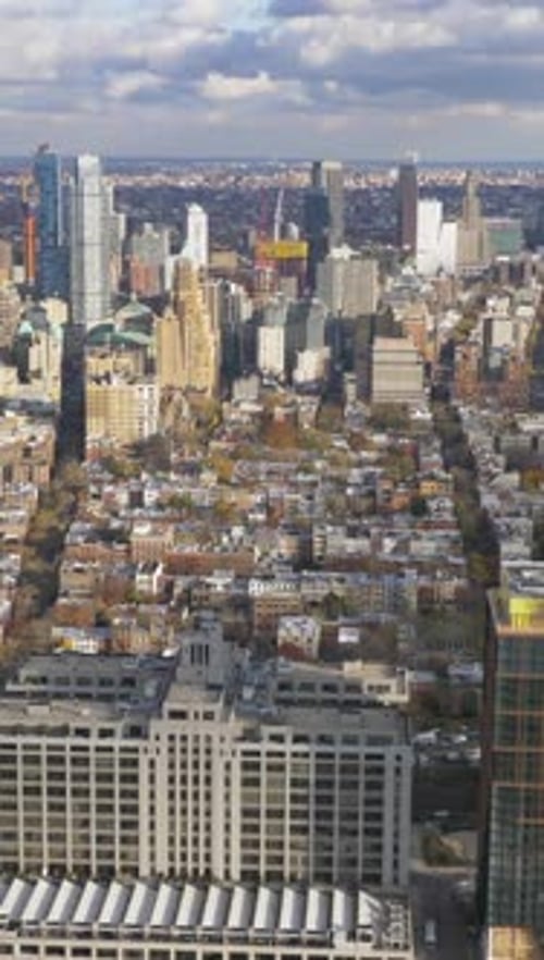 Brooklyn Skyline at Summer Day New York City Aerial View Vertical Video