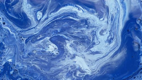 Abstract Swirling Blue and White Fluid Art Background