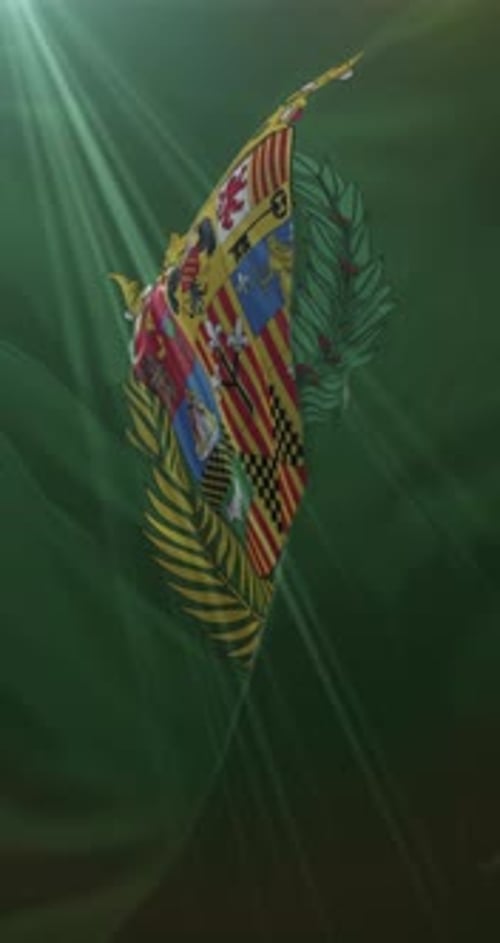 Animated Royal Crest Flag with Sunlight