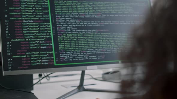 Software Engineer Typing HTML Code on Computer in Office, Business ...