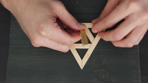 DIY Craft Making a Wooden Structure From Ice Cream Sticks Top View