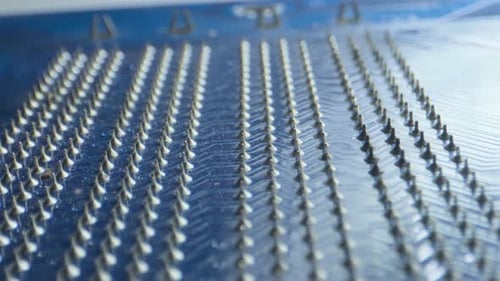 motherboard closeup shot camera moving front to back