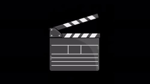 Cartoon Movie Clapper 2D Motion Graphics Animation On Alpha Channel 4K