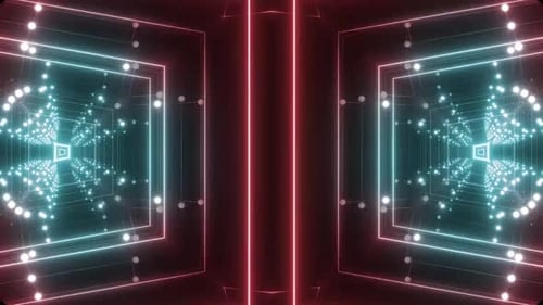 Futuristic Digital Grid Tunnel Background Animation