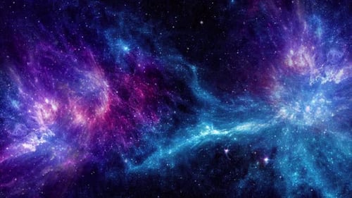 Flying Through Vibrant Galactic Nebula Stars Background Loop