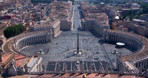 High Angle View Of The St Peters Plaza At The Vatican City