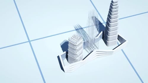 Modern City Skyline Development Reveal