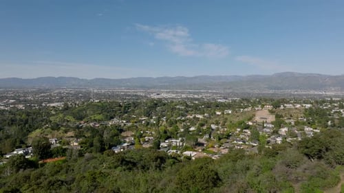 Aerial Panoramic View of Large City on Sunny Day Residential Urban Neighbourhood Los Angeles
