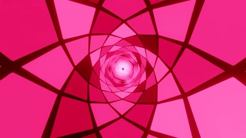 Abstract Pink Geometric Spiral Tunnel Design Pattern Background Texture Art 3D Loops