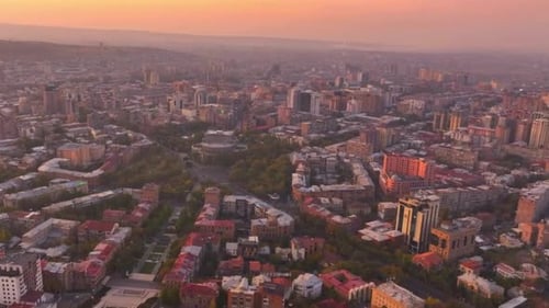 Aerial View Of Yerevan Cityscape, Capital Of Armenia
