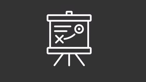 Animated Lecture White Line Icon