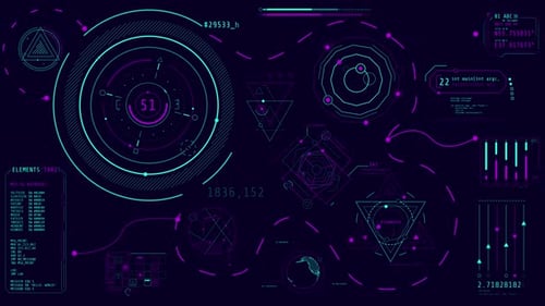 Écran animé de haute technologie avec opérations de traitement de données