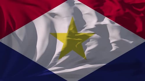 Realistic Saba Flag Waving Animation