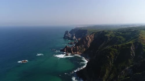coast cliffs in sintra, Drone, portugal
