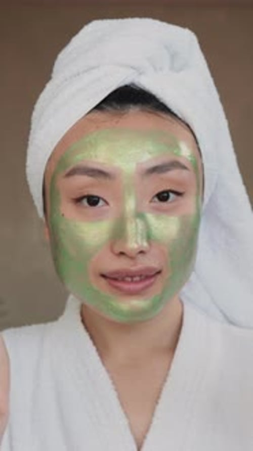 Woman With Green Face Mask