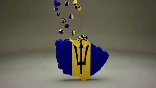 Barbados Flag Map Forming Animation Reveal