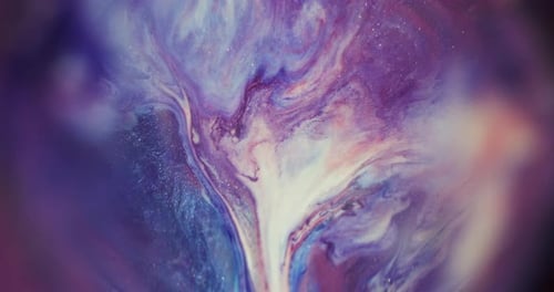 Abstract Fluid Art Swirling with Glitter