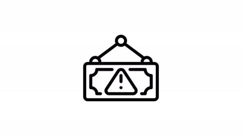 warning triangle line icon animation