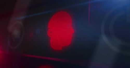 Futuristic Digital Head Reveal with Glitch Effect