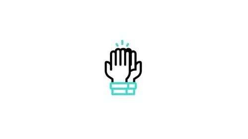 Minimalist Animated High-Five Hands Line Icon