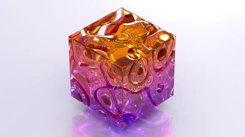 Gradient Glass 3D Cube 41