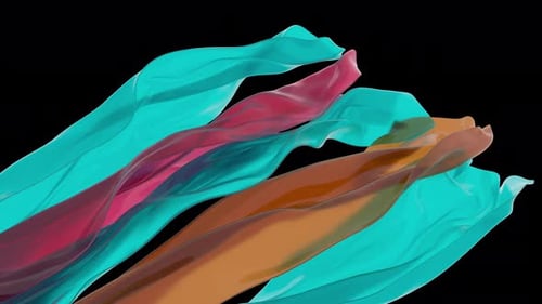 Colorful Abstract Flowing Ribbons Dynamic Background