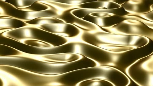 Abstract Liquid Gold Waves Looping Motion Background